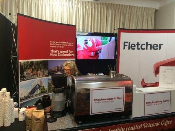 Fletcher Construction's coffee booth